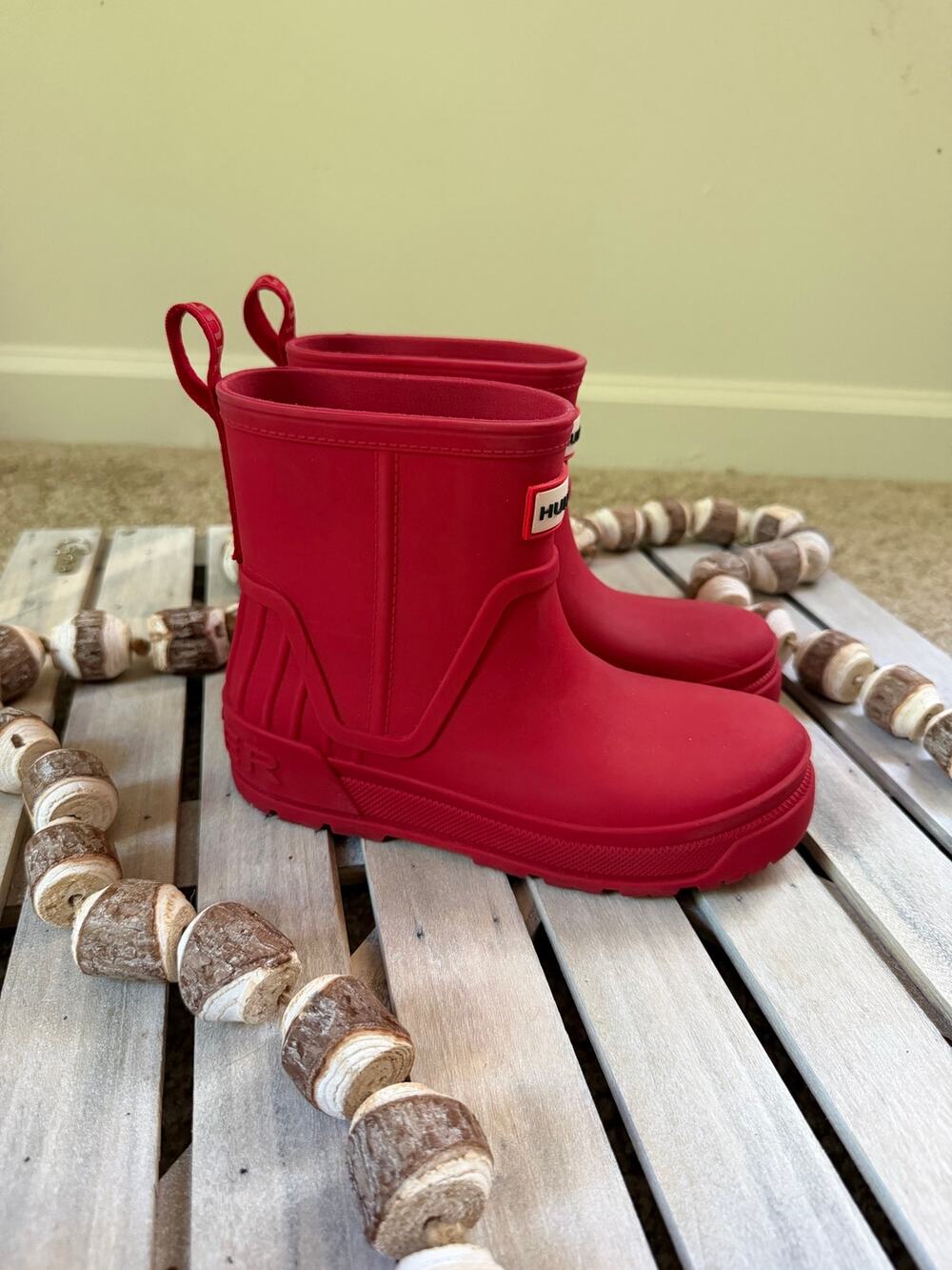 Hunter Grace Unisex Kids Red Boots
